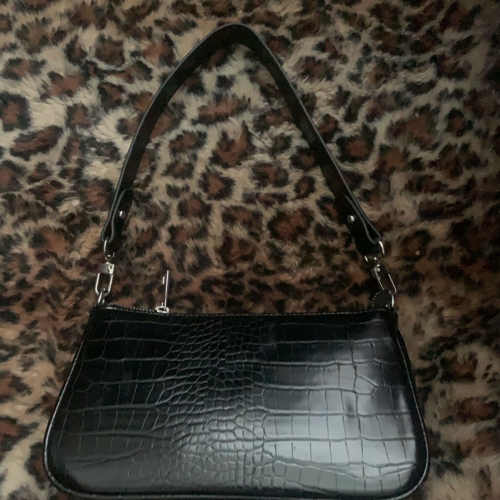 Urban outfitters black snake skin shoulder bag